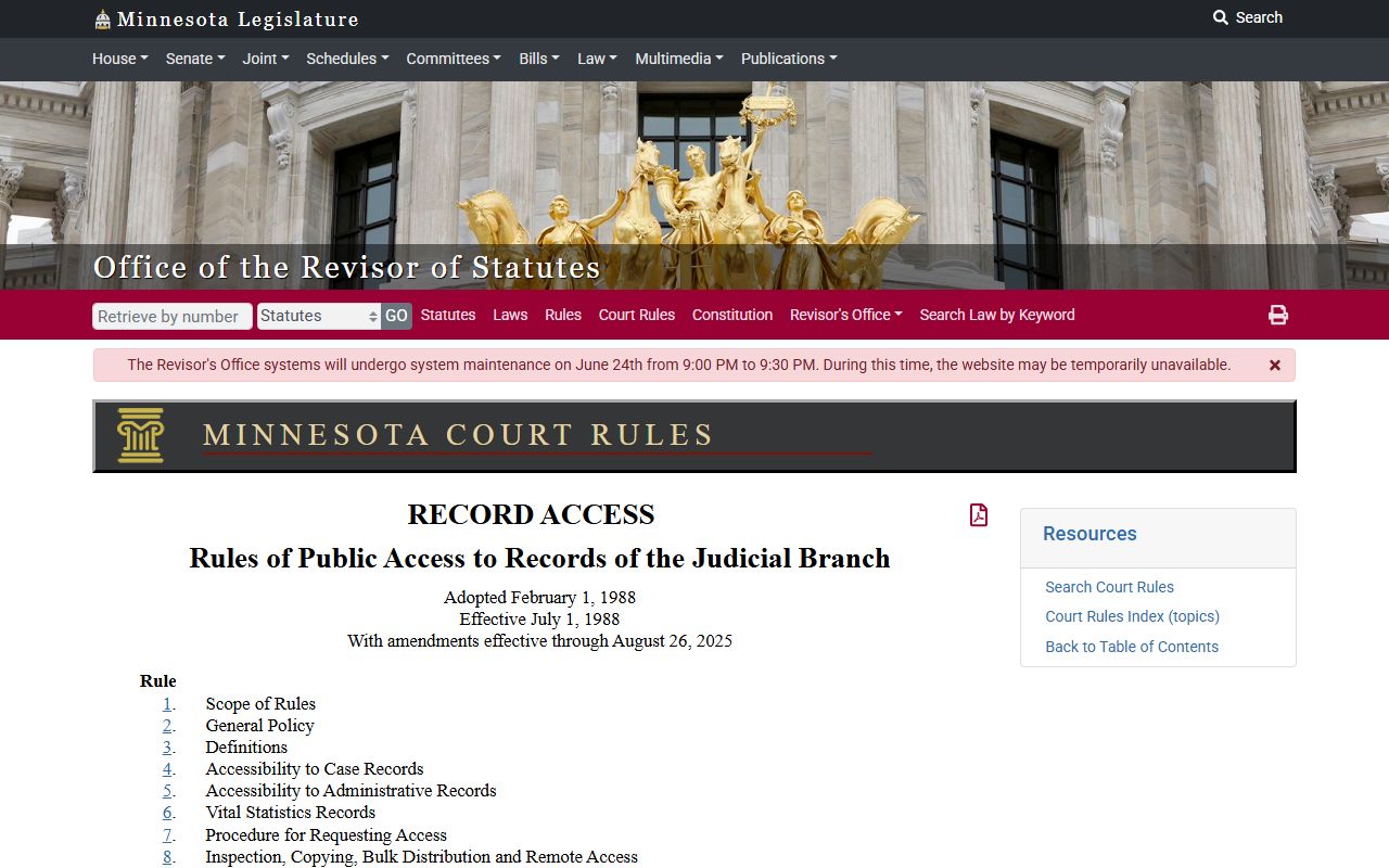 Cottonwood County court records public access rules