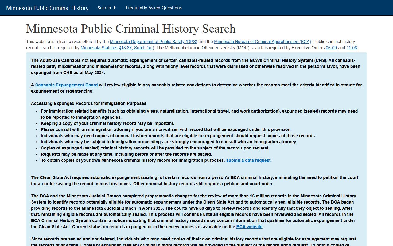 Cottonwood County criminal court records BCA criminal history search