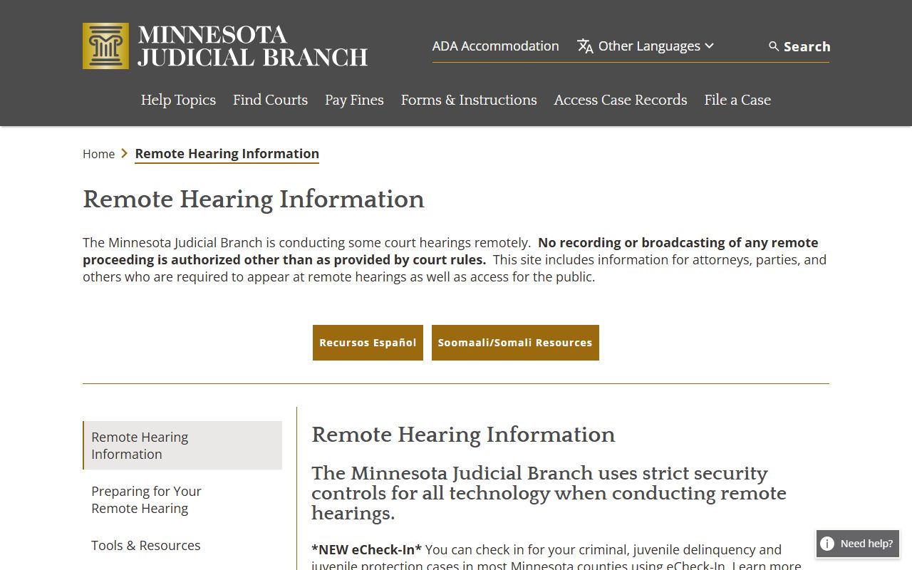 Cottonwood County District Court remote hearing records