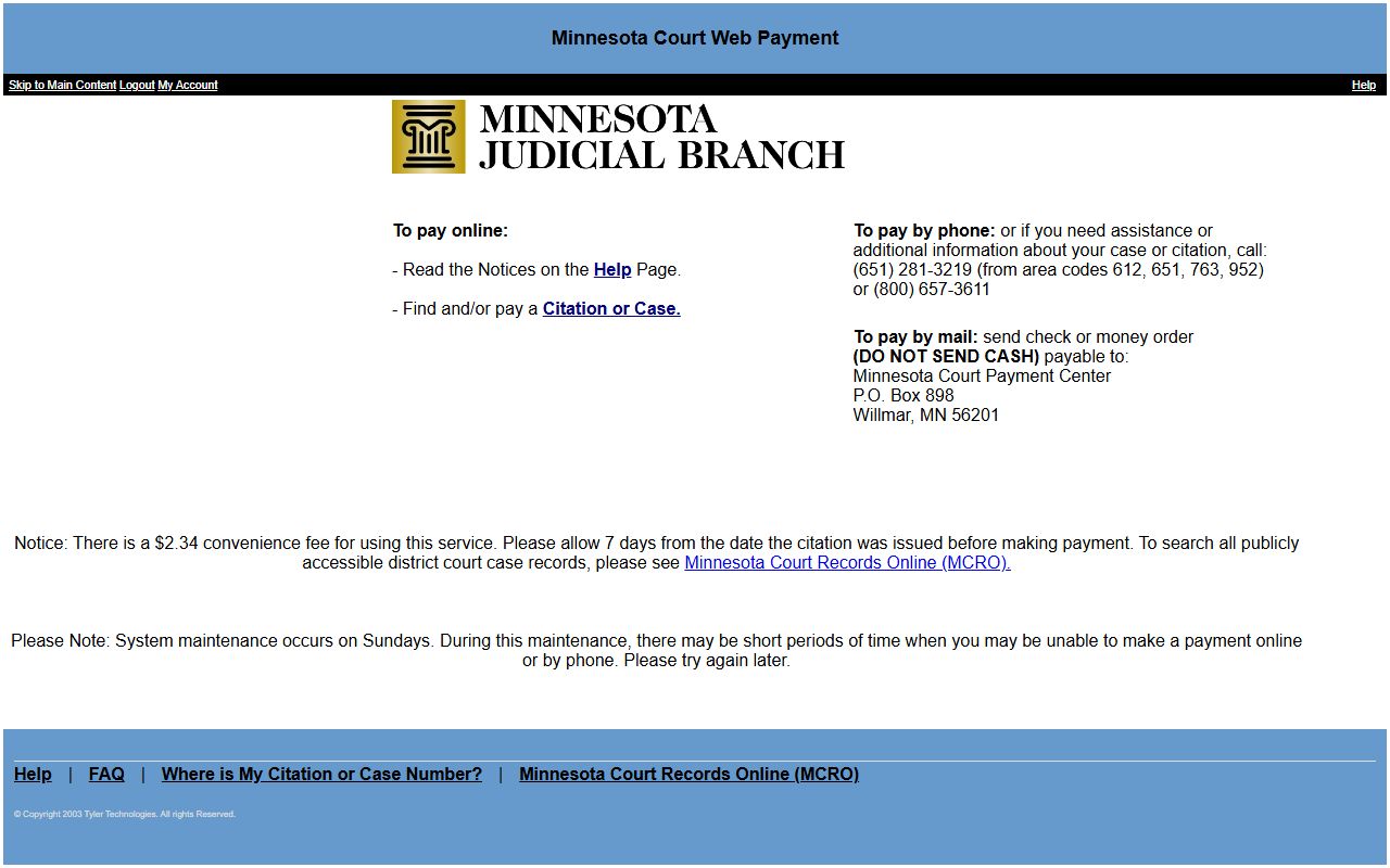 Cottonwood County traffic court records WebPay citation lookup